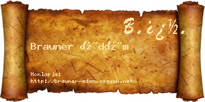 Brauner Ádám névjegykártya
